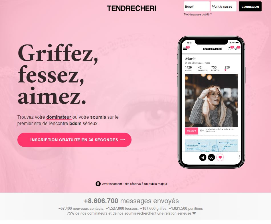 TendreCheri page accueil du site