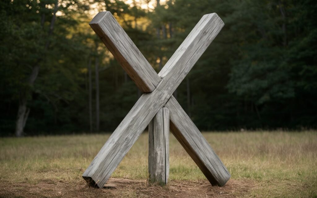 croix de saint andré en bois pour du bdsm